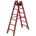 Produktbild: MUNK Vollkunststoff Stehleiter beidseitig begehbar 2x6 Sprossen