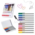 Produktbild: edding 55 Fineliner - Set mit 10 leuchtenden, bunten Farben - 0,3 mm Spitze - Farbstift zum Schreiben, Malen, Unterstreichen, Illustrieren - für Kinder und Erwachsene, Schule, Homeoffice, Büro