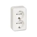 Produktbild: Elso Steckdose 2-Fach 16A Schraubklemme CONTURA, reinweiß, 395404