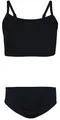 Produktbild: Aquarti Mädchen Bikini Set Bustier Bikinislip Zweiteiliger Badeanzug, Farbe: 038 Jacquard Punkte Schwarz, Größe: 158