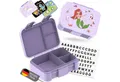Produktbild: BEARFOOT Lunchbox Brotdose mit Fächern,auslaufsicher - Meerjungfrau lila 650ml, PP, ABS, Silikon, Kindergarten und Schule - Mädchen und Jungen, Vesperbox, Snackbox