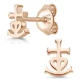 Produktbild: MATERIA Glaube Liebe Hoffnung Rosegold Ohrstecker 925 Silber rosé vergoldet