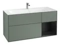 Produktbild: Villeroy & Boch Finion Waschbeckenunterschrank für Becken mittig Regal rechts für Finion 3 Auszüge mit Beleuchtung (1x LED) 1196 x 591 x 498 mm - Olive Matt Lacquer / Black Matt Lacquer - F070PDGM