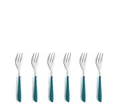Produktbild: Kuppels Kuchengabel PRISMA (6 Stück), Griff Kunststoff, petrol glänzend