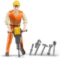 Produktbild: bruder Spielfigur bworld 60020, ab 4 Jahre, Bauarbeiter mit Zubehör, 10,7 cm
