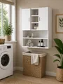 Produktbild: Waschmaschinenschrank Weiß Badschrank Waschmaschinenregal Badezimmer