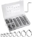 Produktbild: 100 Stk Schlauchschellen Set, Einstellbare 8-44 mm Schlauchschelle, Edelstahl Rohrschellen Sortiment, 8 Größen Schlauchklemme für Wasserleitung, Autoleitung,Waschmaschine