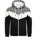 Produktbild: Amaci&Sons Kapuzenpullover ARDMORE Sweatjacke im Block-Design Herren Kapuzenpullover Pullover Hoodie Zipper Jacke blau|schwarz M