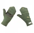 Produktbild: MFH Strickhandschuhe Strick-Handschuhe,ohne Finger, zugleich Fausthandschuh, oliv - XL umklappbare Fingerkappe mit Klettverschluss