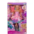 Produktbild: Mattel Barbie Fantasy Feenpuppe mit Farbwechsel-Flügeln und -Outfit, Spielzeugzauberstab mit Schwamm und Mode-Accessoires - Rosa