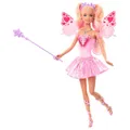Produktbild: Barbie Fantasy Feenpuppe mit Farbwechsel Flügeln und Outfit, Spielzeugzauberstab mit und Mode Accessoires, JCP76
