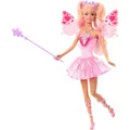 Produktbild: Barbie Fantasy Feenpuppe mit Farbwechsel-Flügeln und -Outfit, Spielzeugzaubersta