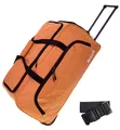 Produktbild: SPEAR Trolley Reisetasche groß XXL Koffer 85 Liter, 68 cm Tasche Schultergurt Reisegepäck Rolltasche Damen Herren Gepäck Reise Trolly 910 + Koffergurt (Copper Orange NEU (Kupfer Orange))