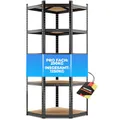 Produktbild: ALL Premium Schwerlastregal Eckregal stehend 180x70x40 cm Schwarz - 1250kg Traglast – Regalsystem als Corner Shelf & eck Regal, Schwerlastregal Ecke, ideal für Keller & Lager