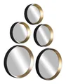 Produktbild: Dekospiegel Spiegel-Set 5-teilig LIA, Schwarz, Goldgelb, Metallrahmen
