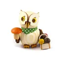 Produktbild: Kuhnert - Dekoration/Holzfigur - Mini Eule Pilzsucher - ca. 7cm - Made in Germany