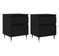 Produktbild: vidaXL Nachttisch Nachttisch 2 pcs Schwarz Eichen-Optik 40 x 35 x 50 cm (2-St)