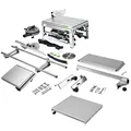 Produktbild: Festool Tischzugsäge CS 70 EBG-Set PRECISIO (mit Kreissägeblatt, Schiebetisch, Längsanschlag, Winkelanschlag, Absaug-Set, Schiebestock, Zubehörgarage, Abstützung mit Transportrolle, Luftfilter)