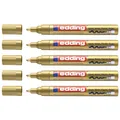 Produktbild: EDDING Set mit 5 Markern, glänzend, 750 Gold, runde Spitze, 2-4 mm