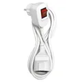 Produktbild: HEITECH Verlängerungskabel mit Schalter 3m Stromkabel 2-polig Kabelverlängerung weiß Schutzkontakt-Stecker IP20 3680W Winkelstecker