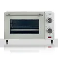 Produktbild: Minibackofen 10 l Weiß Metall Glas 100 - 230 °C Timer Grillrost Backblech 650 W