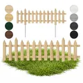 Produktbild: Floranica 1 STK Gartenzaun Vorgartenzaun Steckzaun Friesenzaun Zierzaun Lattenzaun 100 cm lang mit Metallpfosten Zaun für Vorgarten Gemüsebeete Höhe 40cm Unbehandelt