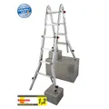 Produktbild: KRAUSE TeleVario Gelenk-Teleskopleiter mit 4 Holmverlängerungen | 4x4 Sprossen (gefertigt nach neuer Norm) - Art-Nr: 129970