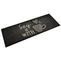 Produktbild: vidaXL Küchenteppich Waschbar Tasse Schwarz 60x180 cm Samt