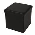 Produktbild: Echtwerk Wohnzimmer-Hocker mit Stauraum Store Cube EW-SW-0410 schwarz Kunstleder, 1 St.
