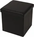 Produktbild: ECHTWERK Sitzwürfel, Storecube, Polsterhocker mit Stauraum, faltbare Aufbewahrungsbox, Fußhocker, klappbar, Funktion als Beistelltisch, abnehmbarer Deckel, Kunstleder, schwarz, circa 38 x 38 x 38 cm