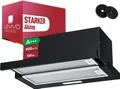 Produktbild: LEVIVO  Flachschirmhaube 60cm Umluft & Abluft mit 400 m³/h , Einbau Dunstabzugshaube mit 2 Aktivkohlefiltern, 2 Fettfiltern, 2 Stufen, LED-Licht