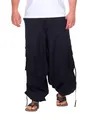 Produktbild: Kunst und Magie Trendige Haremshose Bunte Muster Goa Hippie Hose, Größe:S/M, Farbe:Black/Schwarz