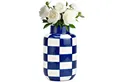 Produktbild: matches21 HOME & HOBBY Dekovase Blumenvasen Set kariert, blau weiß in Ø 10 x 15 cm (1 St), Moderne Keramik Vase als Wohnzimmerdeko