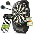 Produktbild: Juskys Elektronische Dartscheibe mit 32 Spielen & Zubehör – bis zu 8 Spieler