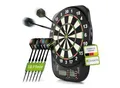 Produktbild: Juskys Elektronische Dartscheibe mit 32 Spielen für bis zu 8 Spieler, LCD-Display & 18 Darts