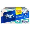 Produktbild: Essity Germany GmbH Tempo Taschentuchbox Original, 4-lagig, Extra starke und einmalig weiche Taschentücher, 1 Packung = 2 x 100 Tücher, Designs sortiert 830487
