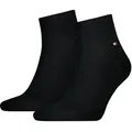 Produktbild: TOMMY HILFIGER Herren Quarter Socken, Vorteilspack - Sneaker, Unifarben, 39-49 Schwarz 47-49 2er Pack (1x2P)