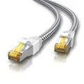 Produktbild: CSL - 15m CAT 7 Netzwerkkabel Gigabit Ethernet LAN Kabel - Baumwollmantel - 10000 Mbit s - Patchkabel - Cat.7 Rohkabel S FTP PIMF Schirmung mit RJ 45 Stecker - Switch Router Modem Access Point