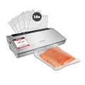 Produktbild: CASO GourmetVAC 280 - Vakuumierer, Testurteil Sehr Gut, doppelte Schweißnaht - Kolbenpumpe (15L/min), regulierbare Vakuumstärke & Schweißzeit- Inkl. 10 Beutel 20 x 30 cm, Silber