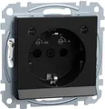 Produktbild: Merten MEG2304-0403 SCHUKO-Steckdose mit Lichtauslass, System M, LED-Beleuchtungs-Modul, Berührungsschutz, Steckklemmen, schwarz matt