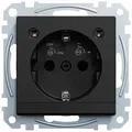 Produktbild: Merten MEG2304-0403 Schutzkontakt-Steckdose mit Lichtauslass, LED-Beleuchtungs-Modul, Berührungsschutz, Steckklemmen, System M, schwarz matt