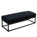 Produktbild: WOHNLING WL7.010 Sitzbank Samt 108x40x40 cm Polsterbank mit Metallgestell Schwarz