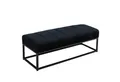 Produktbild: Wohnling Bettbank WL7.010 Sitzbank Samt Schwarz Polsterbank 108 cm Flurbank Modern Bank (Samt Schwarz 108x40x40 cm, Flur Polsterbank), Design Stoffbank Schlafzimmer, Garderobenbank