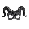 Produktbild: W WIDMANN MILANO Party Fashion 08483 - Maske Dämon mit Hörnern, schwarzer Engel, gruseliges Halloween Kostüm
