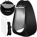 Produktbild: Duschzelt Umkleidekabine WC Zelt 4in1 Pop-Up Camping Schwarz Wasserdicht mit Tasche & Zubehör - Mobiler Strandumkleidezelt Duschzelt Toilettenzelt | 190x110x110 cm