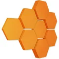 Produktbild: platino24 Akustikpaneele 8 Elemente Edition LOFT 3D I Ø 300mm Akustikplatten Schalldämmung Wand & Decke I Akustikschaum Schall-Absorber aus Basotect 30-70mm mit Akustikbeschichtung Farbe: Juice