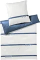 Produktbild: Joop! Wendebettwäsche Logo Stripes Mako-Satin blau Größe 155x220 cm (80x80 cm)