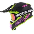 Produktbild: Broken Head Crosshelm Hunter Light Grün-Pink + MX-Brille Struggler Pink