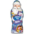 Produktbild: Milka Schüttel Mich Weihnachtsmann Alpenmilch – Zarte Hohlfigur aus Schokolade gefüllt mit bunten Kakaolinsen – 61g