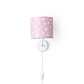 Produktbild: Paco Home Wandlampe Kinderzimmer Stofflampenschirm Rund Mädchen Junge Wandleuchte Babyzimmer Mond Sterne Wolken E14 Mit Stecker